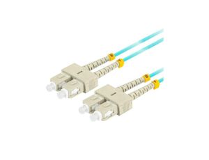 Patchcord światłowodowy MM SC/UPC-SC/UPC duplex 3mm OM3 aqua 2m LANBERG