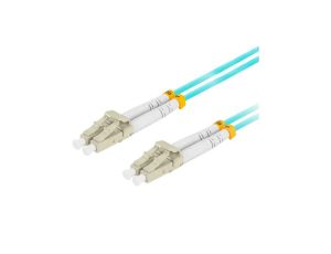 Patchcord światłowodowy MM LC/UPC-LC/UPC duplex 3mm OM3 aqua 3m LANBERG