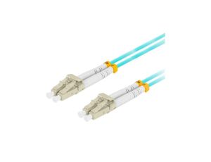 Patchcord światłowodowy MM LC/UPC-LC/UPC duplex 3mm OM3 aqua 1m LANBERG