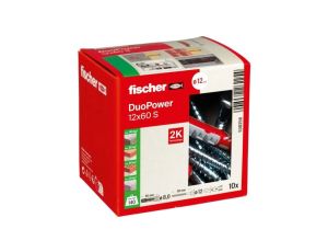 Kołki rozporowe uniwersalne DuoPower 12x60mm S 2-składnikowe z wkrętem SW 13 8.0x80mm z łbem sześciokątnym do wszystkich typów p