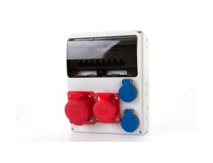 Rozdzielnica LAGO 11M - gniazda 16A 5p, 32A 5p, 2x230V + zabezpieczenia (MCB 3P C32A, 3P C16A, 1P B16Ax2 ) IP44