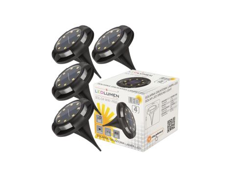 Solarna lampa LED 4 szt. WW+RGB gruntowa SOL-04
