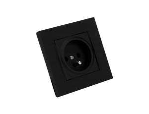 Gniazdko pojedyncze z uziemieniem czarny mat (4/M/22206150284)