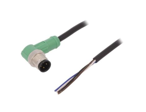 1415594 Kabel do czujników/automatyki, M12, Ilość pinów: 4, kątowe, 10m, wtyk, 4A