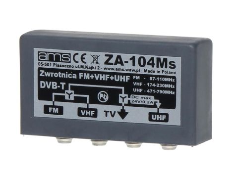 Zwrotnica FM+VHF+UHF ZA-104MS