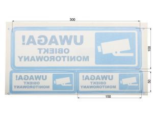 Naklejka - rewers /Uwaga obiekt monitorowany/ N-KPL-1/R komplet