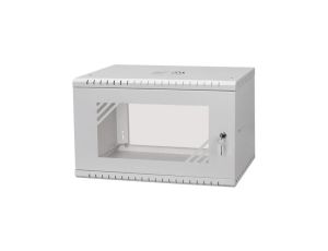 Szafa wisząca RACK 19 6U 450mm drzwi szklane szara BOX