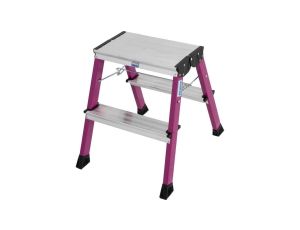 Krause Schodki dwustronne składane Rolly 2x2 Różowa 130136