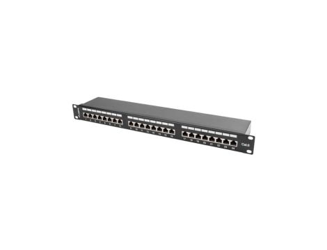 Patch panel RACK 19 kat.6 24p FTP 1U czarny LANBERG