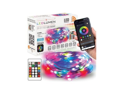 Lampki świąteczne LED girlanda smart SF-01/100 LED RGBIC 10m USB SMART