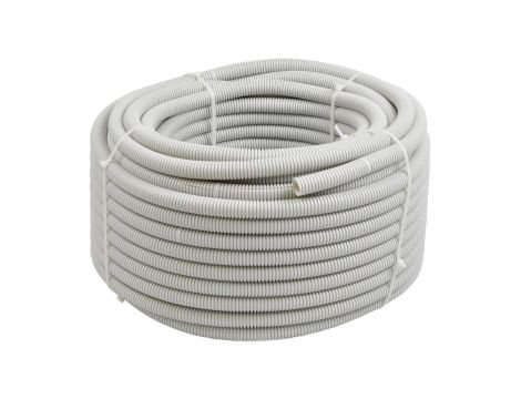 Rura karbowana elektroinstalacyjna RKGL 20/14,1mm giętka samogasnąca peszel z pilotem 320N PVC UV szara 100m Tubifor