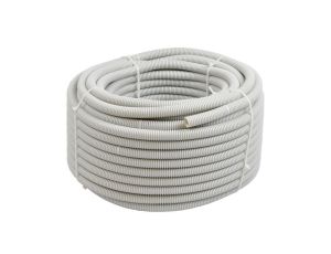 Rura karbowana elektroinstalacyjna RKGL 20/14,1mm giętka samogasnąca peszel 320N PVC UV szara 100m Tubifor