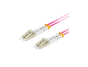 Patchcord światłowodowy MM LC/UPC-LC/UPC duplex 3mm OM4 purple 3m LANBERG