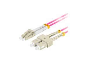Patchcord światłowodowy MM LC/UPC-SC/UPC duplex 3mm OM4 purple 1m LANBERG