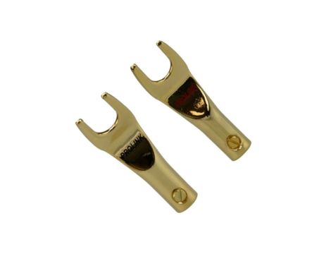 PROLINK Premium TSP-080 Wtyk głośnikowy typu WIDEŁKI skręcany pozłacany komplet 2 sztuk