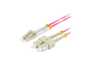 Patchcord światłowodowy MM LC/UPC-SC/UPC duplex 3mm OM4 purple 5m LANBERG