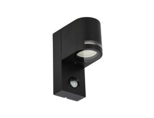 Ogrodowa oprawa elewacyjna, kinkiet z czujnikiem ruchu Vira 1 Sensor GU10 czarny IP54 EDO777376