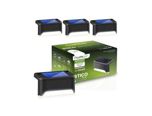 4x Lampa Solarna LED STICO 4000K Schodowa Lampki Zewnętrzne Na Schody Taras Wodoodporne LUMILED