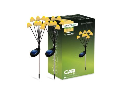 2x Lampa Solarna Ogrodowa LED Wbijana Słupek Grzybki 3000K IP65 CARI LUMILED