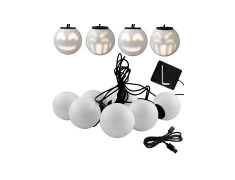 Girlanda świąteczna 8x LED bateryjna dekoracyjna bałwanki duszki 4,33m grająca biała +USB C