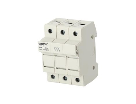Podstawa bezpiecznikowa 25A 3-biegunowa 3P (1000V DC) 3-modułowa na wkładki 10x38mm ONESTO
