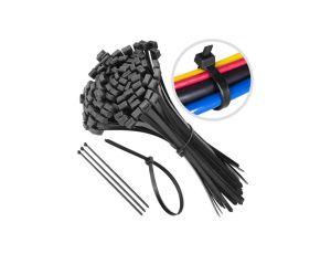 Opaski zaciskowe kablowe UV 2,5x200mm czarne 100szt. DANTOM