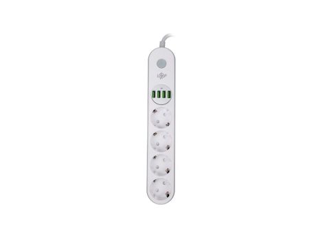PRZEDŁUŻACZ SIECIOWY ELEKTRYCZNY 4 GNIAZDKA 4 USB 2M LP F24U4 LP
