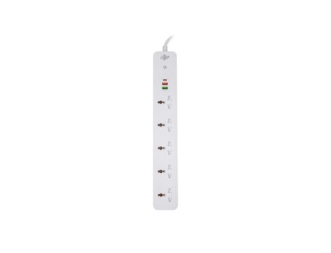 PRZEDŁUŻACZ SIECIOWY ELEKTRYCZNY UNIWERSALNY 5 GNIAZDEK 2 USB 1 Typ C 2M