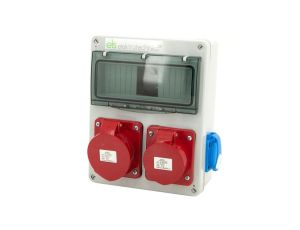 Rozdzielnica budowlana hermetyczna IP44 + 32A/5P + 2x16A/5P + 2x230V/2P+Z 8NO211