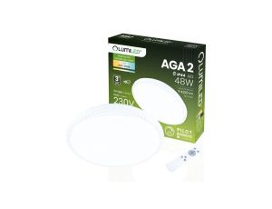 Plafon LED Lampa Sufitowa Natynkowa AGA2 48W IP44 CCT Biały Okrągły + PILOT LUMILED