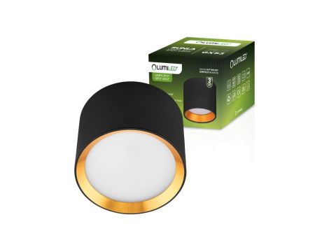 Oprawa HALOGENOWA Natynkowa SUNLA Tuba Gx53 LED Spot Kinkiet Sufitowa Walec Czarno - Złoty LUMILED