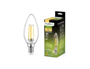 Żarówka LED E14 B35 2W = 25W 249lm 3000K Ciepła 360 Filament LUMILED