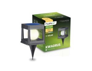 Lampa Solarna Ogrodowa LED KWADRUS Wbijana Zewnętrzna Kula 3000K LUMILED