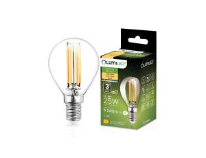 Żarówka LED E14 P40 2W = 25W 249lm 3000K Ciepła 360 Filament LUMILED