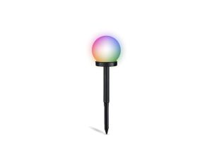 Lampa Solarna Ogrodowa LED ATRIS Wbijana Biała Kula 10cm RGB LUMILED