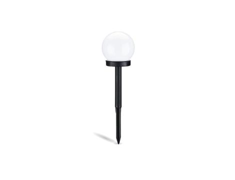 Lampa Solarna Ogrodowa LED ATRIS Wbijana Biała Kula 10cm RGB LUMILED