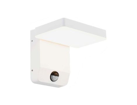 Lampa ścienna kwadratowa, kinkiet 350st LED 17W 2520lm 3000K biały z czujnikiem ruchu barwa WW biała ciepła IP65 V-TAC VT-11020S