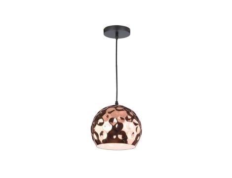 Lampa dekoracyjna wisząca miedziany klosz z przetłoczeniami fi:200mm dł:1000mm E27 max 60W IP20 V-TAC VT-8200
