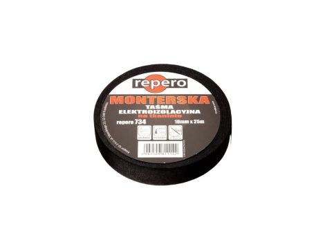 Taśma izolacyjna monterska na tkaninie 19mm x 25m Repero 734 czarna