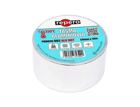 Taśma aluminiowa do kominka o wysokiej odporności termicznej (do +350C) REPERO 602 ALU HOT 50mm/10m