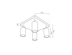 Lampa Sufitowa Plafon SPOT TUBA Reflektor Oprawa Halogenowa 4x GU10 TABULA LUMILED