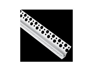 Profil Aluminiowy Podtynkowy Architektoniczny Narożny Typ W do LED Wpuszczany do Płyt KARTON / GIPS 1m + Przeźroczysty Klosz