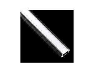 Profil Aluminiowy natynkowy MINI do taśm LED nawierzchniowy, nakładany 2m Czarny + Mleczny Klosz