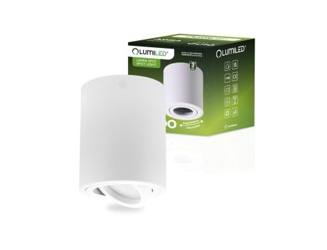 Oprawa Natynkowa HALOGENOWA Spot Tuba Ruchoma LUNDO GU10 LUMILED Okrągła Biała 80mm