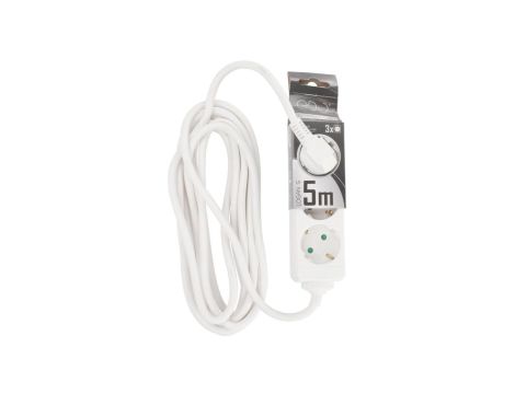 Przedłużacz domowy przenośny LOGAN S White 3 - krotny Schuko 5m EDO777567 EDO