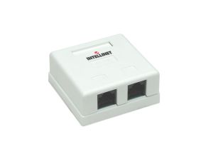 gniazdo natynkowe 2x RJ45 Cat5e UTP beżowe