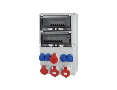 Rozdzielnica budowlana 26M 2x32A/5P 2x16A/5P 4x230V + zabezpieczenia RSX224FC224