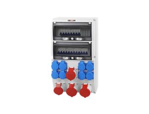 Rozdzielnica budowlana 26M 2x32A/5P 2x16A/5P 8x230V +zabezpieczenia IP66 RSX228C228