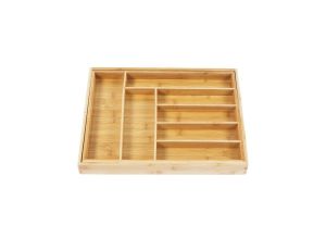 Rozsuwany bambusowy organizer na sztućce GreenBlue, 325-500x430x45mm, GB379