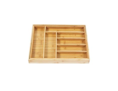 Rozsuwany bambusowy organizer na sztućce GreenBlue, 325-500x430x45mm, GB379